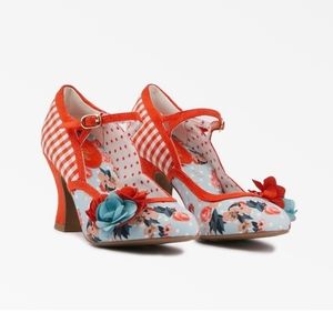 NIB Ruby Shoo Imelda Ladies Textile Vegan Mary Jane Heels 9